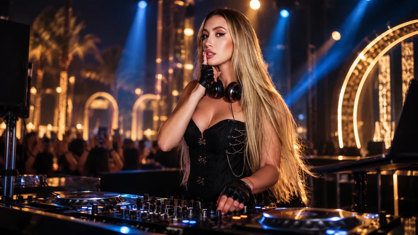 Female DJ at a club